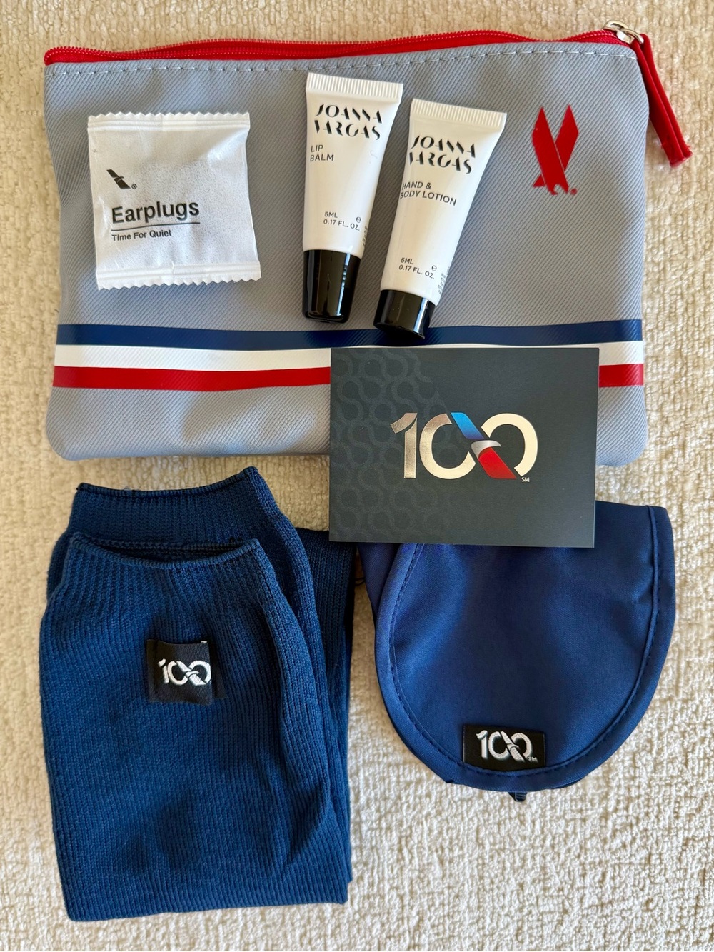 AMERICAN AIRLINES 100 Anniversary Limited Edition Amenity Kit Toiletry Bag - NEW - Picture 2 of 2